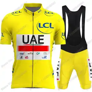 Áo đua xe đạp của đội UNITED ARAB Pink 2025 UAE, Tour Italia France Yellow, Tadej Pogačar Cycling, Suit nam cho áo sơ mi xe đạp đường bộ, quần short xe đạp 10 quần áo bán hàng chính đi xe đạp màu hồng - №4