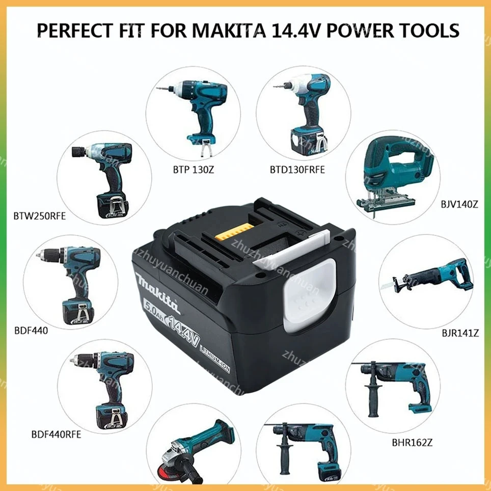 Oryginalny akumulator litowo-jonowy Makita 6,0 Ah 14,4 V do elektronarzędzi Makita 14 V 6,0 Ah BL1460 BL1430 1415 194066 -1