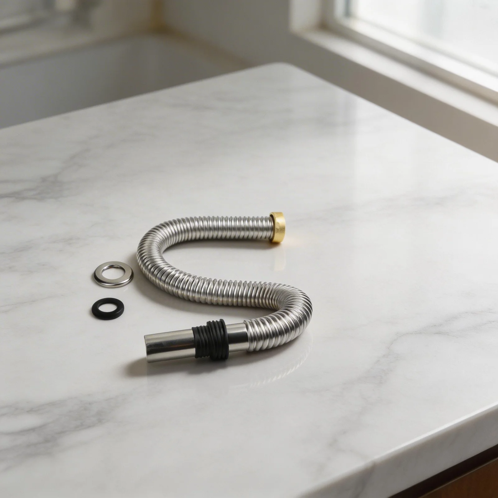 

Bathroom Installation 100 Cm Flexible Pipe Hose 304 Stainless Steel Siphon Drain Siphon Connector 100 Cm Length