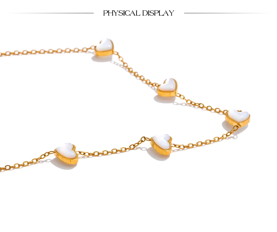 Yhpup Hochwertige doppelseitige Muschelkette Halskette Goldfarbe Edelstahl Exquisite Schlüsselbeinkette Schmuck Geschenk – Detail 9
