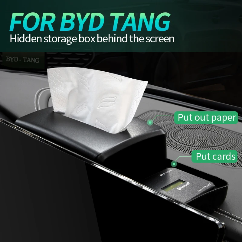 For BYD Tang dmi Car 2021-2022 Navigation Screen Rear Storage Box Interior Stowing Tidy Organizer Tissue Sunglasses Box