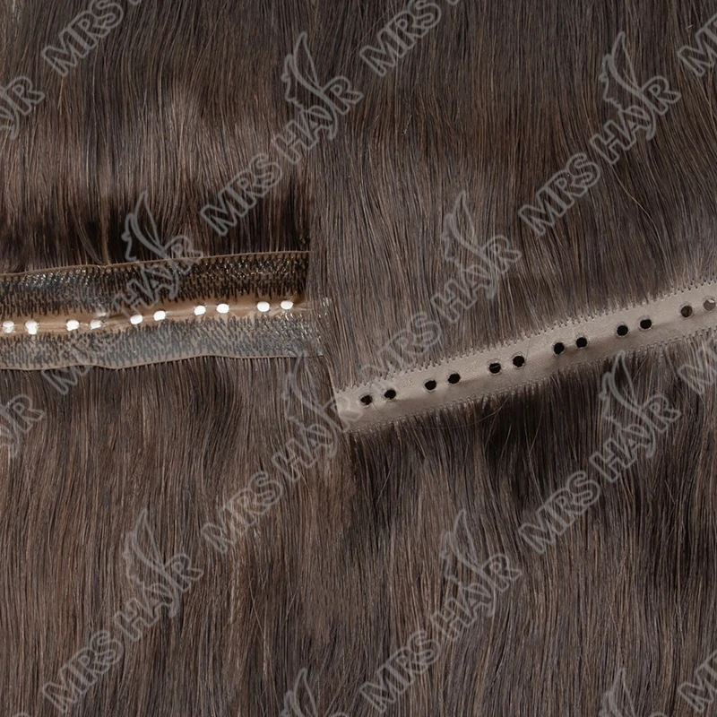 Estensioni dei capelli di trama con foro XO a doppio iniezione Cuticola Remy PU piatta Doppia linguette 25 cm Trama PU 40/50 g/pacco Estensioni dei capelli invisibili in PU