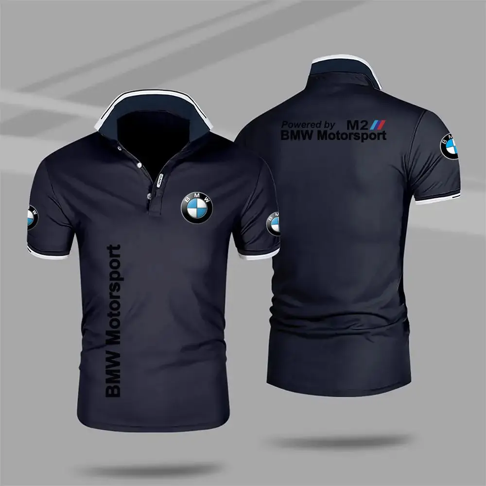 2024 New Men\'s Sports Cycling Bike Treasure High Quality Horse Comfortable Polo Shirt Street Outdoor Fashion BMW Polo Shirt