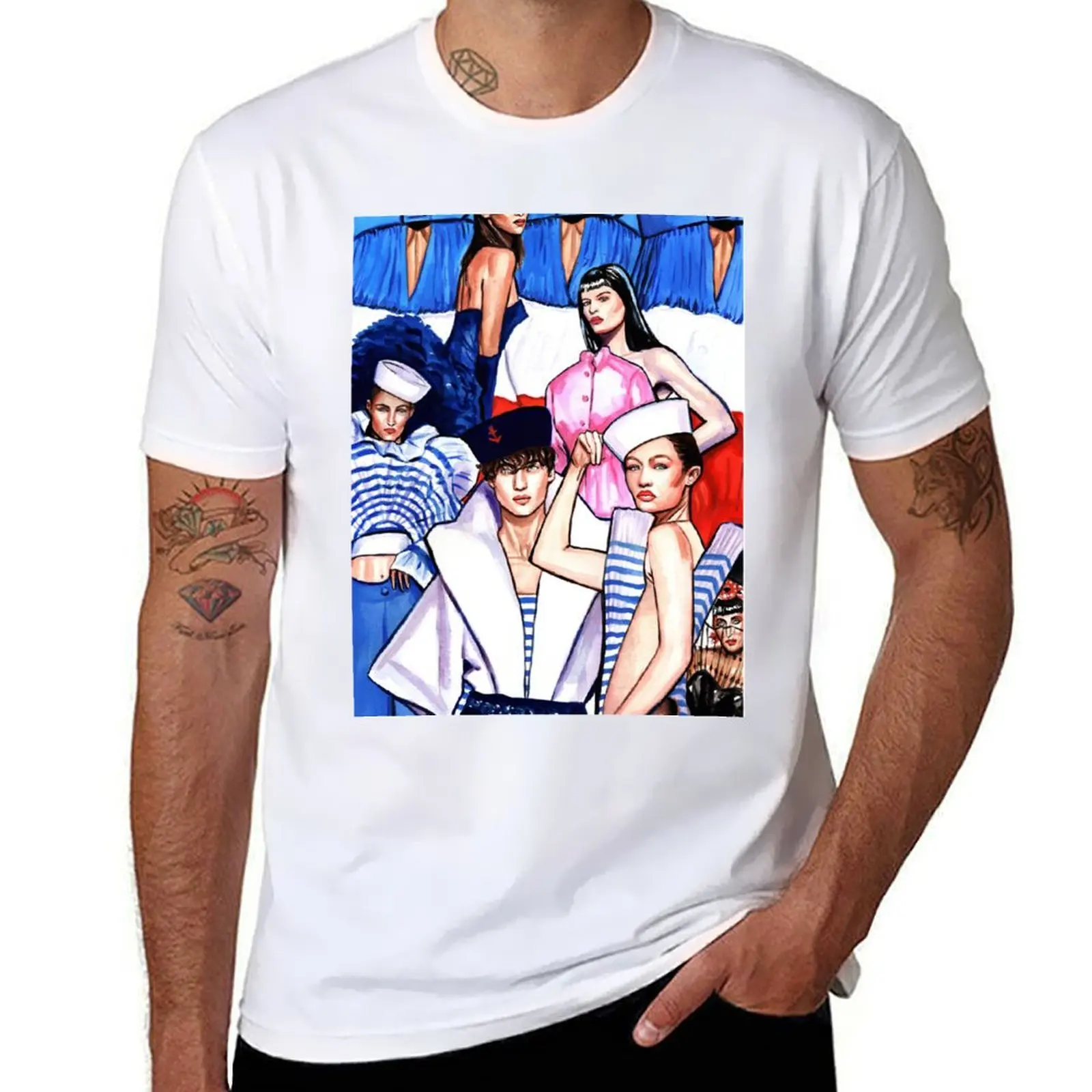 

Sailor T-Shirt t shirts for man pack white black cotton t-shirt plain for man package man t shirts for men casual T-shirt