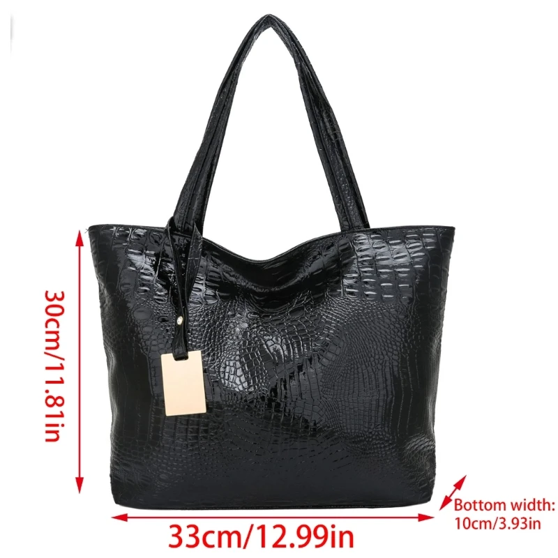 Bolso piel sintética E74B para mujer, bolso compras capacidad, bolso hombro informal, bolso mano con