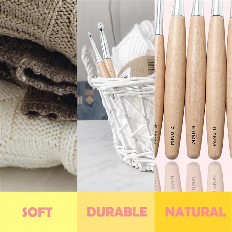 Large Wooden Crochet Hooks 2