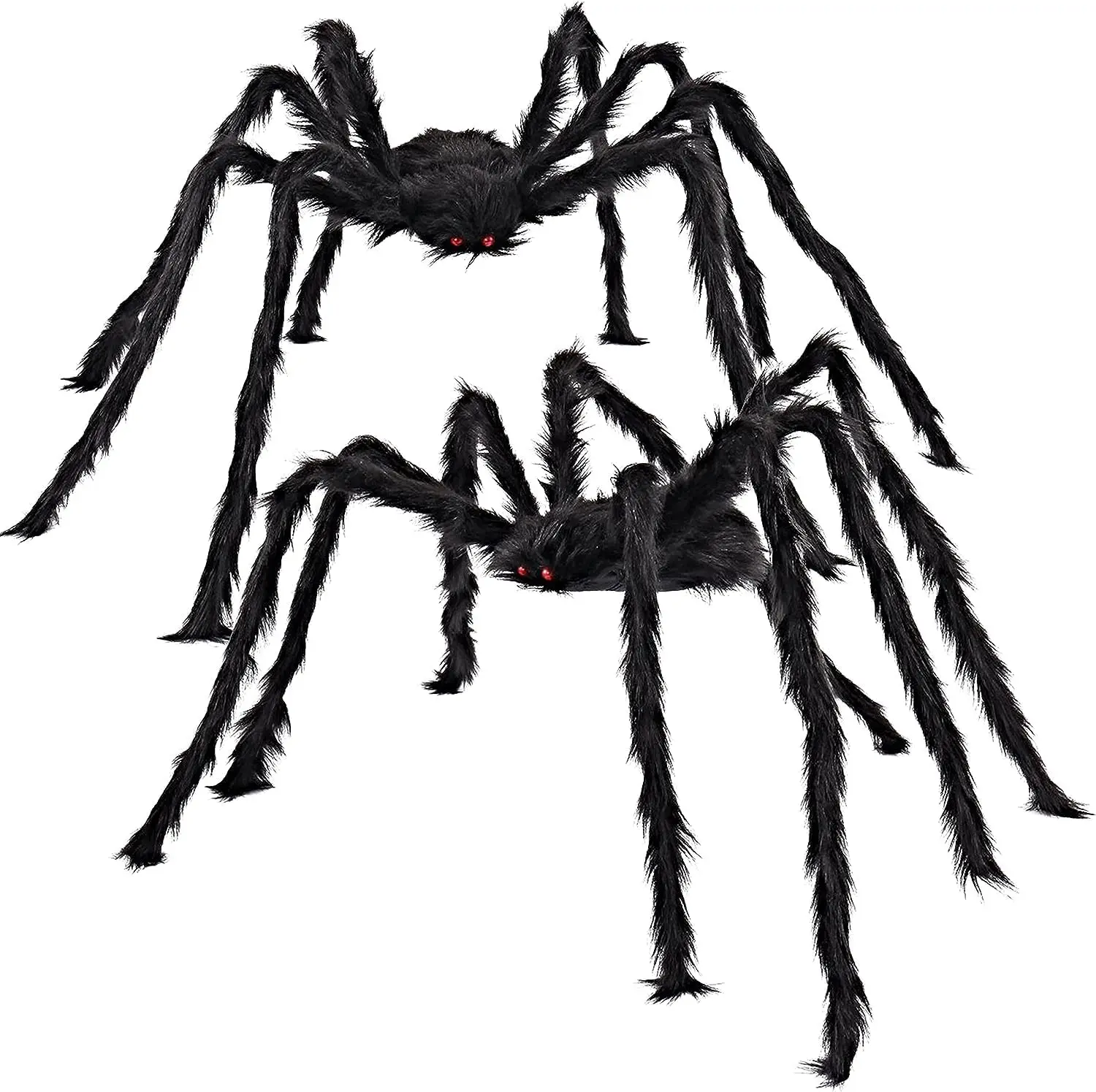 

2 Pack 5 Ft. Halloween Outdoor Decorations Black Scary Giant Fake Hairy Spider Props for Yard Party Decor