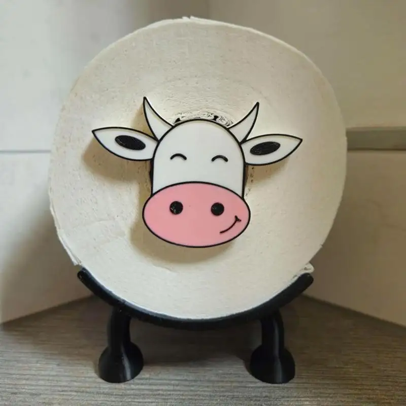 Cow Shape Toilet Roll Holder Funny Toilet Paper Roll Rack Holder Free Standing Cute Toilet Tissue Rack Bathroom Decoration