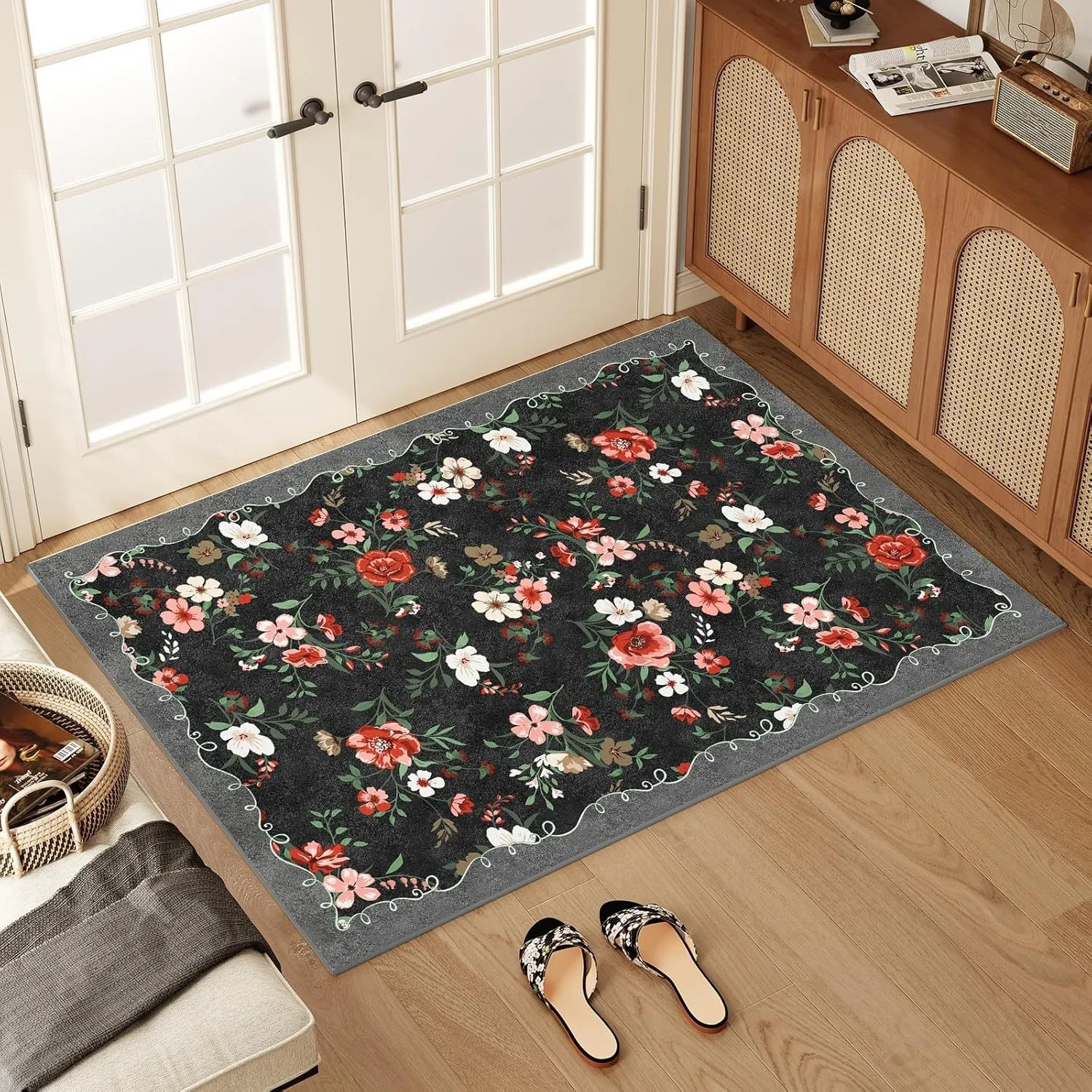 Alfombra de suelo de estilo americano Rural Retro, resistente a la suciedad, para puerta de baño, alfombrilla para puerta de entrada, decoración del hogar