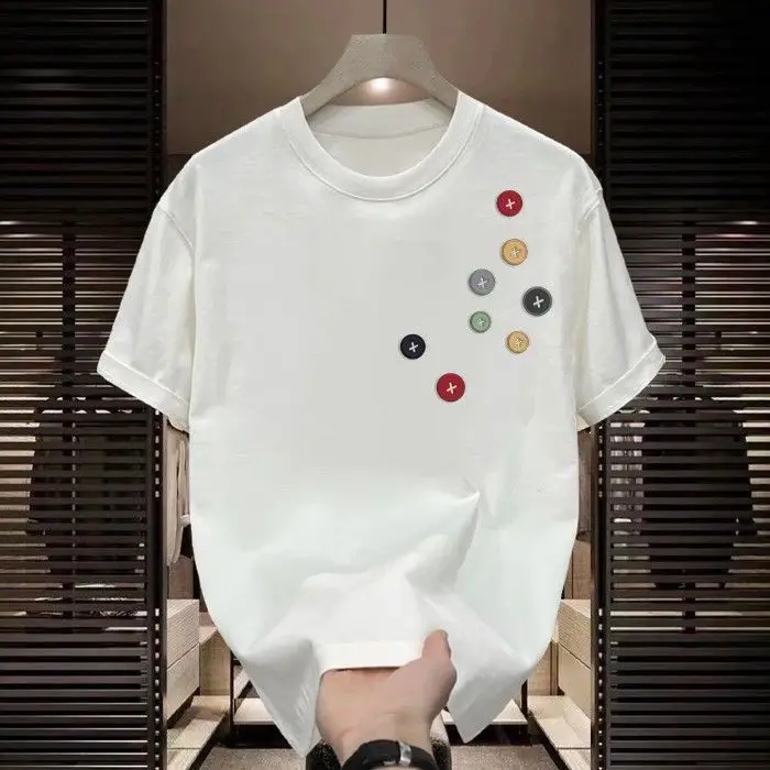 

Новые летние брендовые хлопковые футболки с короткими рукавами и креативным принтом, уличная одежда для пар, свободный топ, хлопковые мужские футболки