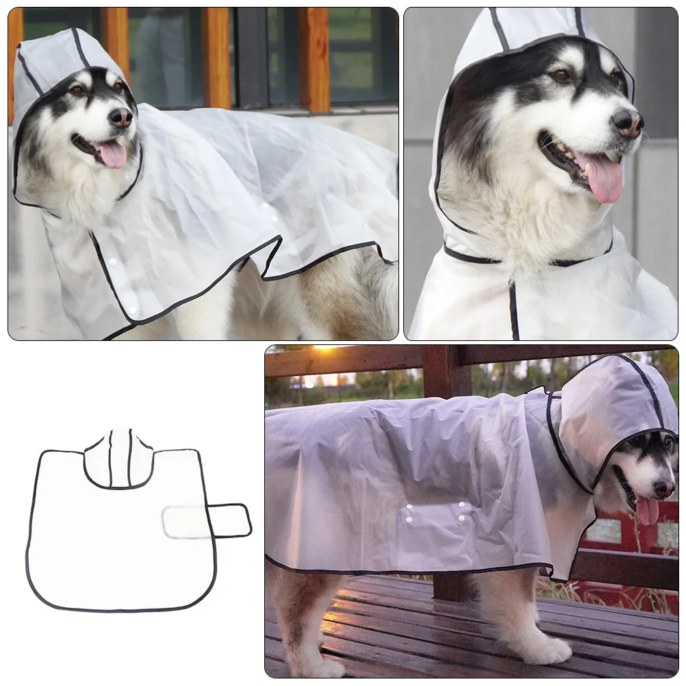 

Rain Coat Transparent Dog Raincoat Pet Cloth Jacket Outdoor Outfit White Poncho