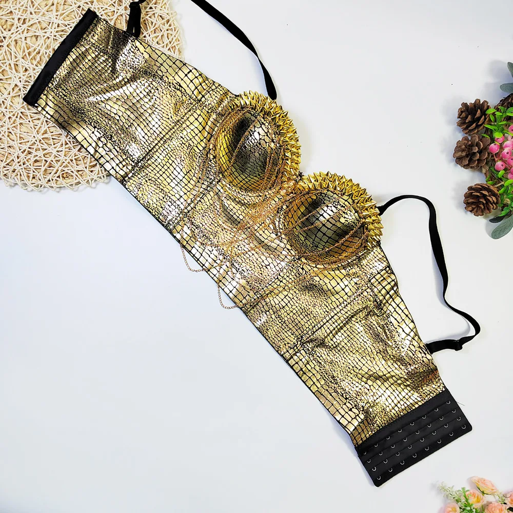 A872 Dropship Gold Bra Fashion Girls Women Dance Wear Clothes Sweet Memory Camisole Top-wear Folk Dance Body-shaping Bra