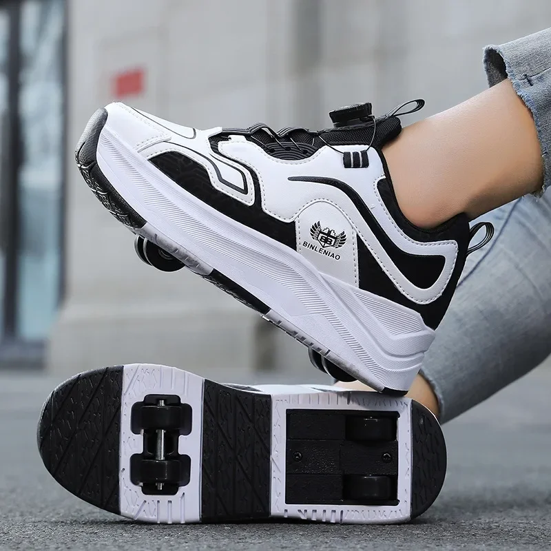 

2025 New Children's Roller Skating Shoes with 4 Wheels Shrinkable for Boys' Roller Skate Shoes and Wheels for Girls' Sneaker