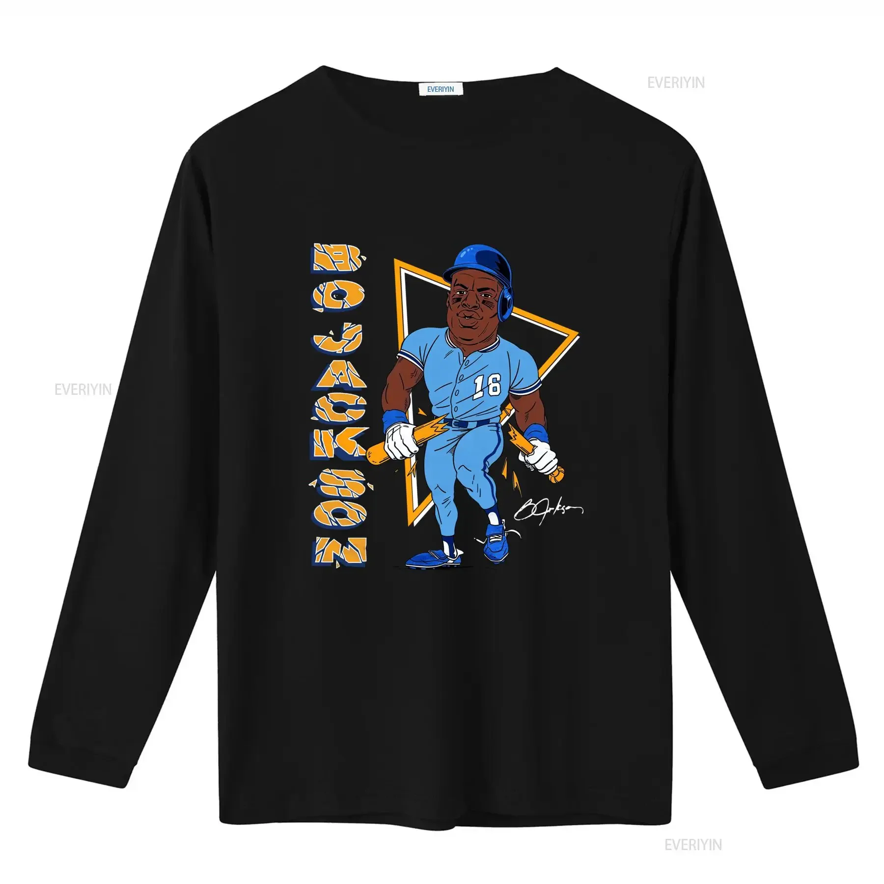 Bo Jackson Baseball Men's T Shirt in Blue All Sizes Available Unique Cartoon Design Perfect for Sports Fans JJ3364 vintage