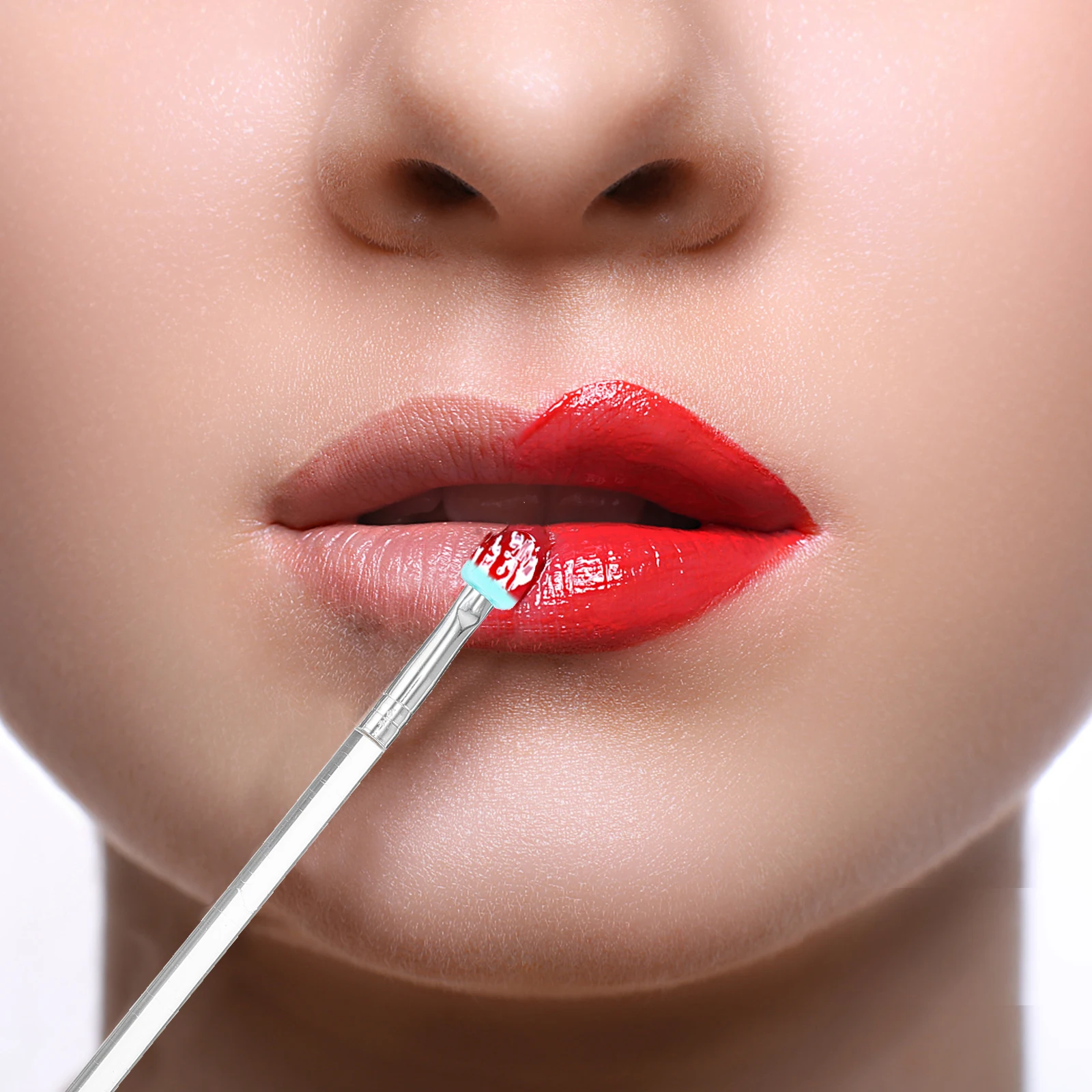 

7pcs Silicone Facial Mask Brush Tools Set Foundation Eyeliner Makeup Supplies Acrylic Handle No Scratch Easy Absorption