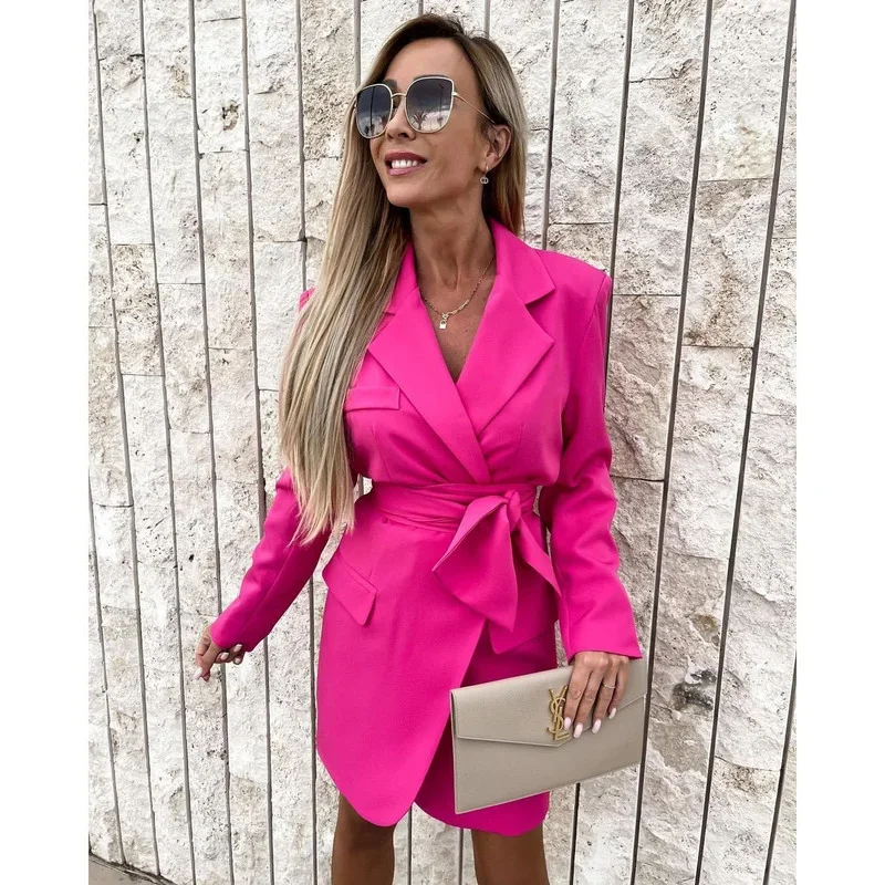 Women Elegant Furry Feather Ruffles Sleeve Sashes Bandage Irregular Mini Dress Suit Club Wear Jacket Coats Vintage Blazer Jacket