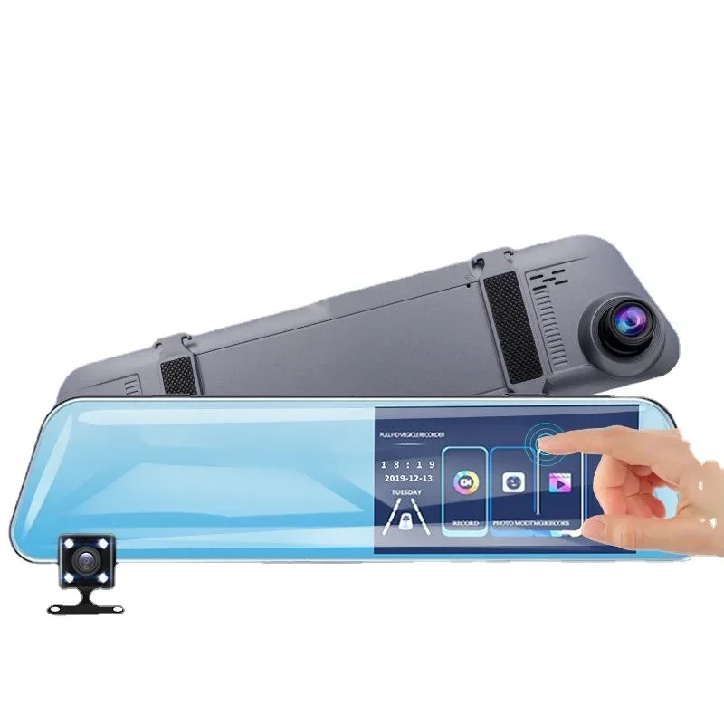 4.5 Inch Touchscreen Rearview Mirror Dash Cam High Definition Dual Lens Car DVR Reverse Imaging Cross-Border HDMI Interface