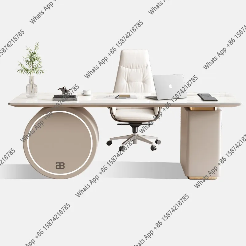 

Итальянский стол из каменной плиты в стиле лёгкой роскоши, современный простой компьютерный стол для дома, стол для консультаций в салоне красоты.