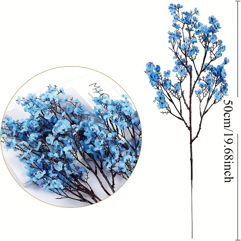 3/12 قطعة باقات جيبسوفيلا من الزهور الاصطناعية - ديكور المنزل والمكتب والحفلات - مناسبة لعيد الميلاد، ديكور زفاف السنة الجديدة بنفسك