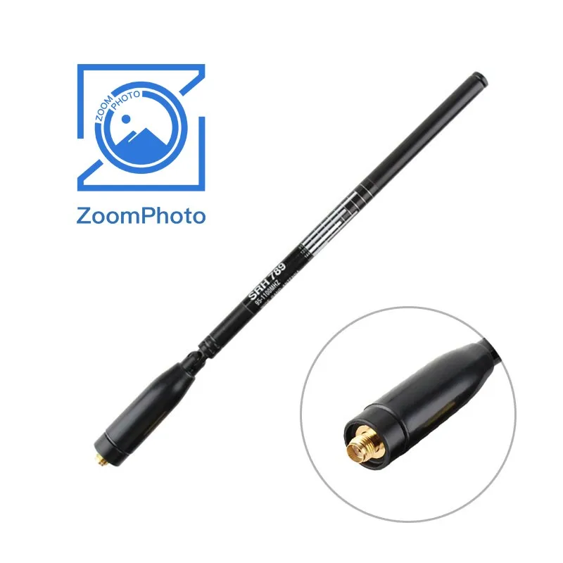 SRH789 antena teleskopik Walkie Talkie, antena teleskopik 31.7 "95-1100MHz dengan konektor BNC laki-laki dan perempuan