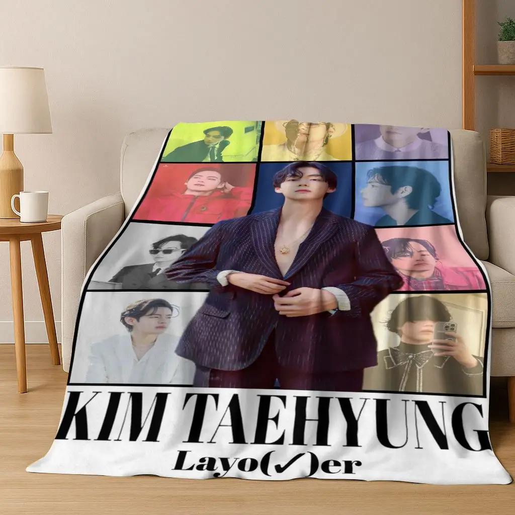 Kpop Kim Tae Hyung V Min Yoon Gi,SUGA, Agust D بطانية من الفلانيل بطانية دافئة ناعمة لغرفة النوم وغرفة المعيشة والسرير والسفر والنزهة هدية #1