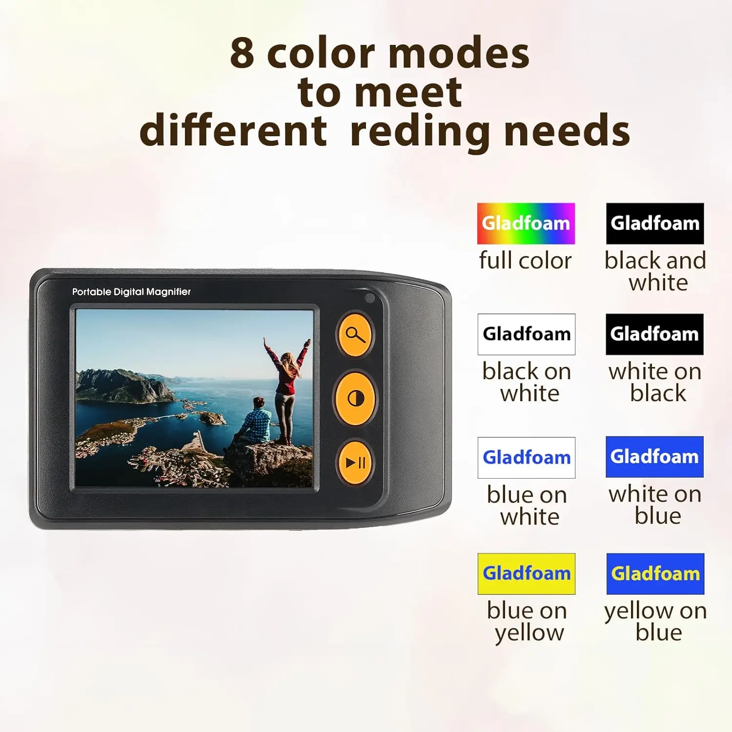 저시력용 휴대용 디지털 비디오 돋보기, 노인용 독서 보조 장치, 3.5 인치 LCD 화면, 2x-25x 줌 루페