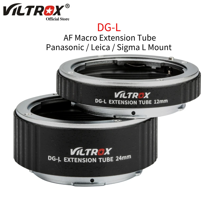 

Viltrox DG-L Auto Focus Macro Extension Tube Electronic Metal Lens Adapter 12mm 24mm for Leica Panasonic Sigma L Mount Camera