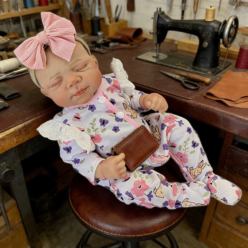

48cm Sleeping Girl Doll Full Vinyl Body Reborn Doll Pascale 3D Skin Painted Visible Veins