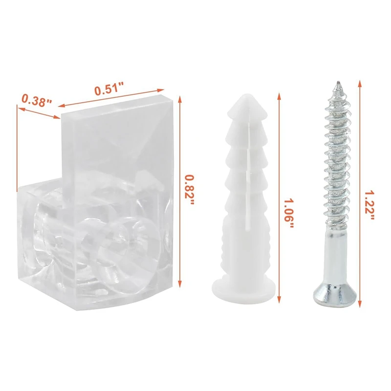 50 ชิ้น 3/8 ผู้ถือกระจกคลิป, คริสตัลพลาสติกใสกระจกคลิปยึด, แก้ว Retainer คลิปชุดสําหรับคงที่ Mirror-AT64