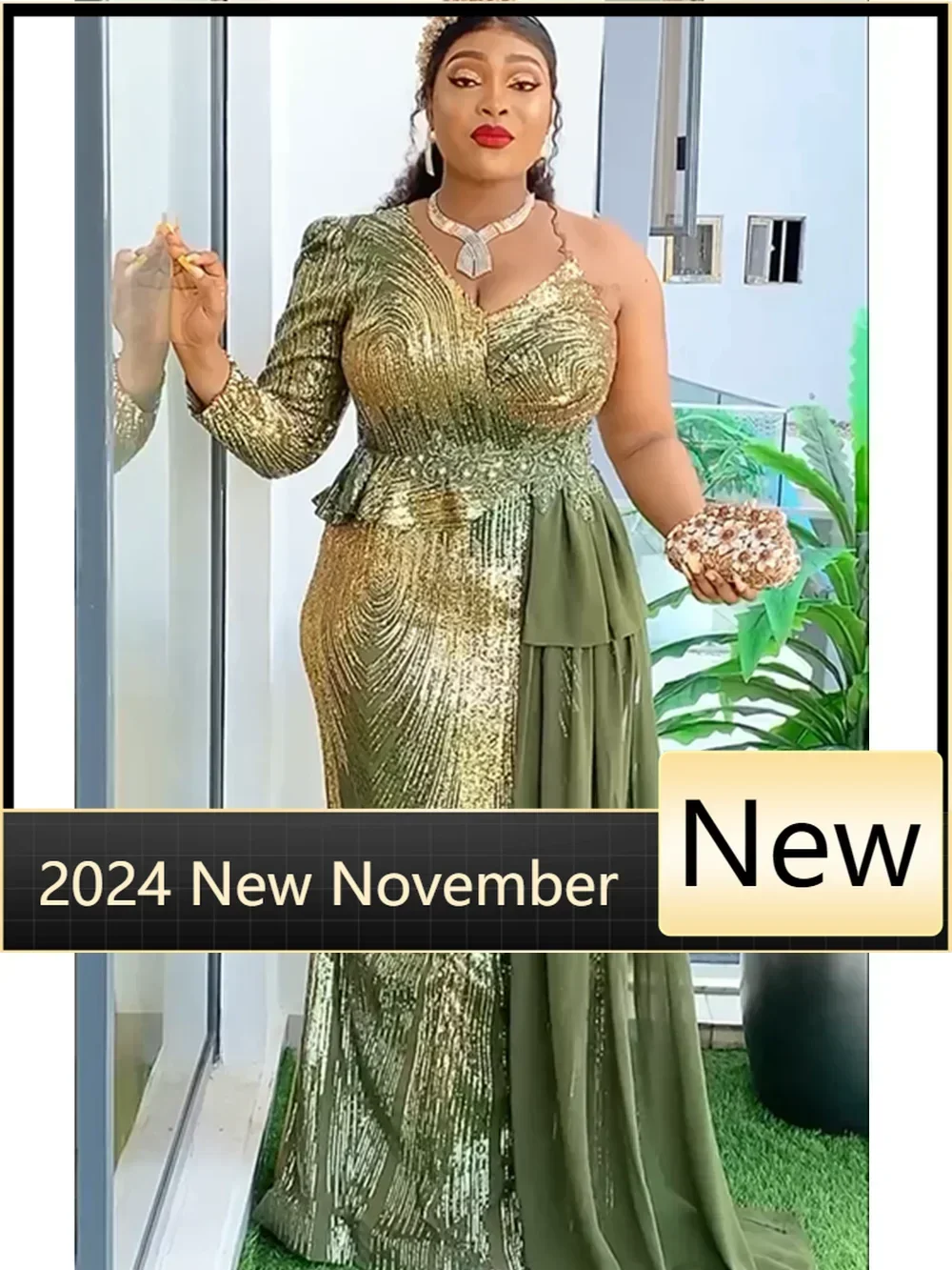 

Customized Customized Customized African Dresses for Women 2025 New Fashion Plus Size Sequin Evening Party Long Dress Dashiki An