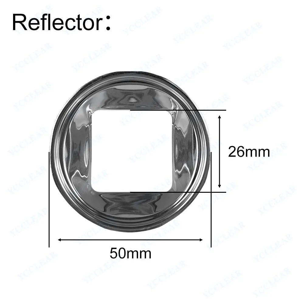 LED Lens 60 90 120 Degrees Optical Glass 44mm + Reflector Collimator + Fixed Bracket For 20W30W 50W100W COB High Power Lamp Bead