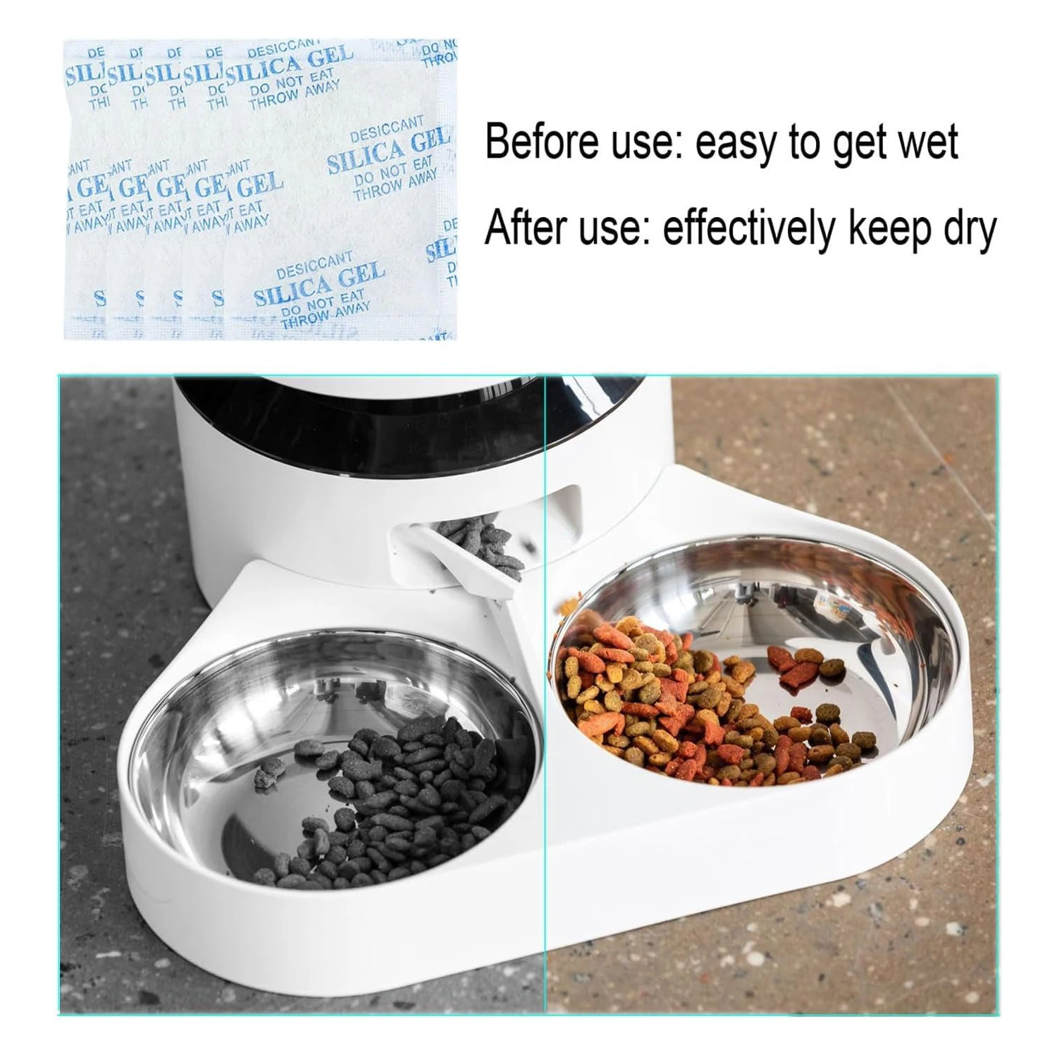 

Пакет осушителя из силикагеля, осушитель для автоматических кормушек, силиконовый мешок, мешок осушителя, замена осушителя для кормушек емкостью 5 л.