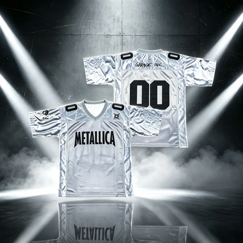 New Men Women Metallica Garage Inc 00 Football Jersey Y2K Metal Rock Band Streetwear Sports Quick Dry T-Shirt Family Kids Tees