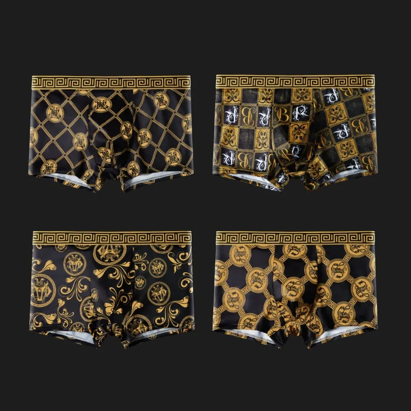 8pcs Men's Underwear  High-end Men's Boxers Briefs Breathable Comfortable Classic Trend Fashionable Casual Sports Men's Pants