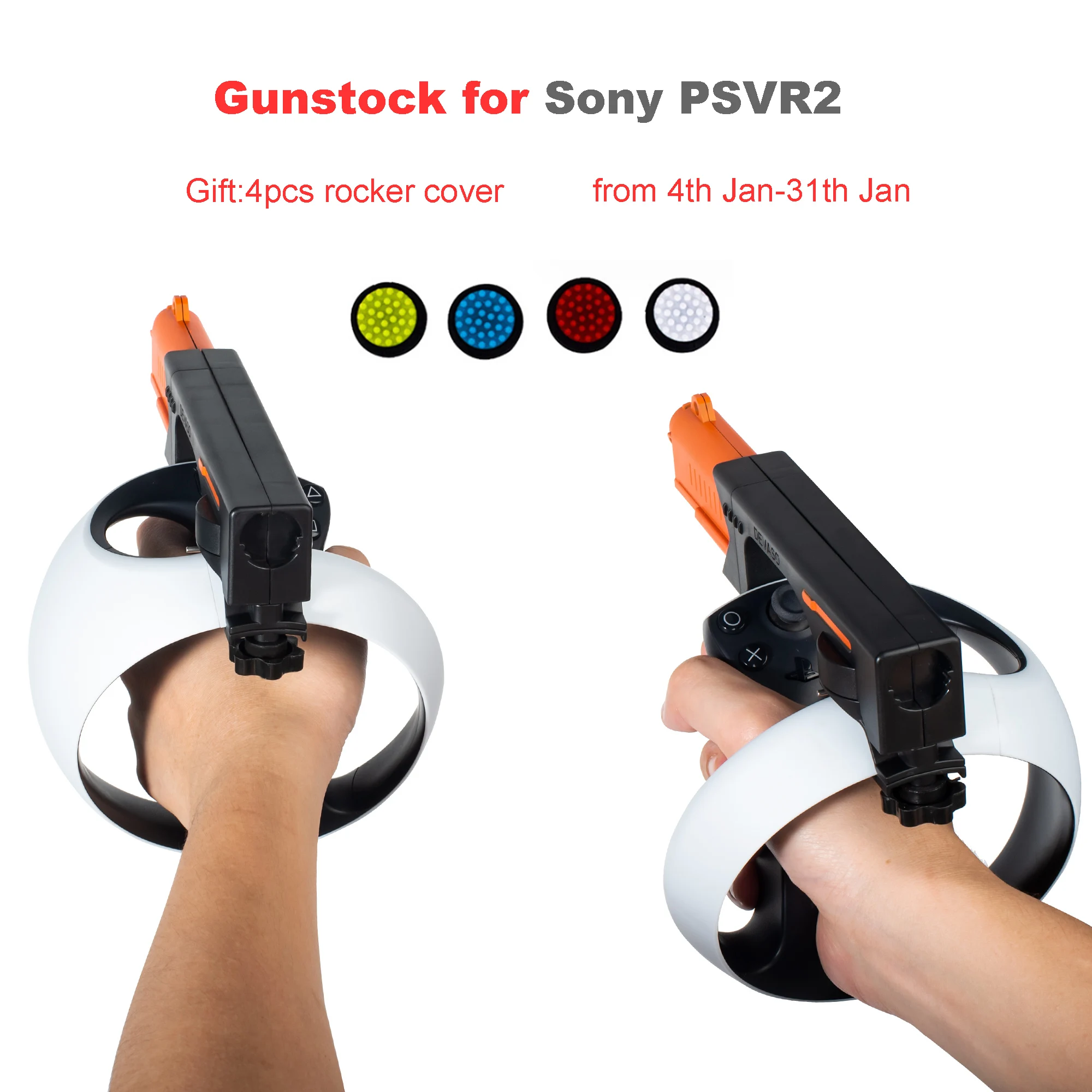 VR Gunstock for PSVR2 Game Accessories Magnetic Controller Holder Handle Grip with Shoulder Strap for Sony PlayStation VR2