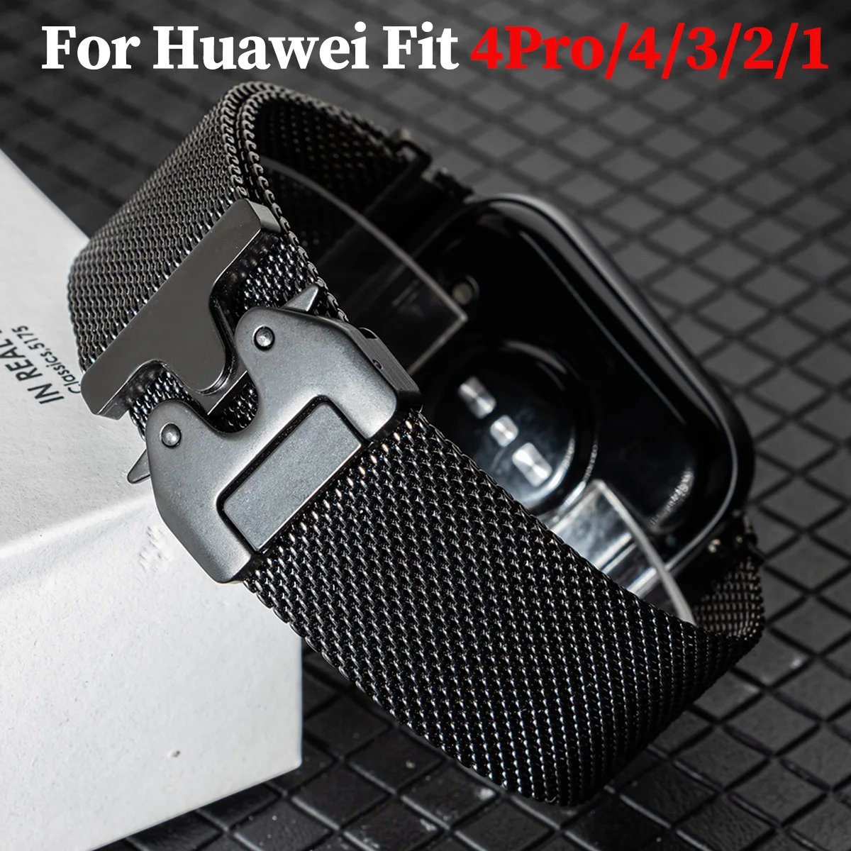 Pasek mediolański do Huawei Watch Fit 4Pro 4 3 Luksusowa bransoletka z metalową pętlą ze stali nierdzewnej do Huawei Fit2 1 Akcesoria do paska do zegarka