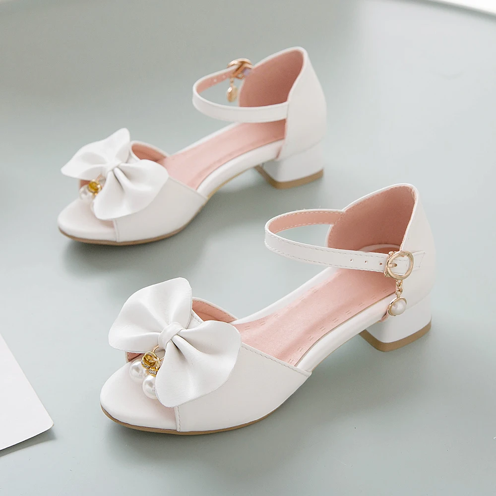 Cute Lolita Sandals For Girls Korean Open Toe High Heels Sweet Princess Shoes Fashionable 2024 Summer New Single Shoes