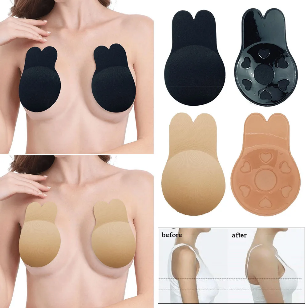 

Invisible Push Up Bra Chest Cover For Women Silicone Adhesive Nipple Covers Reusable Adhesive Strapless Bras Female Underwear