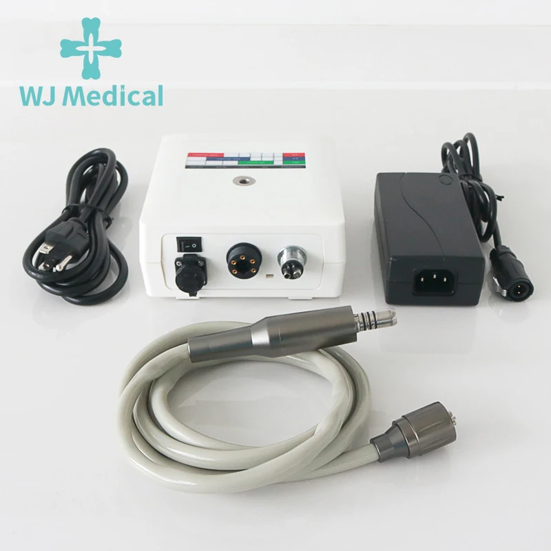 Dental Electric Motor Brushless LED Mini Micromotor with 1:1/1:5 Fiber Optic Handpiece Dentist Tips Equipment Set Teaching Model