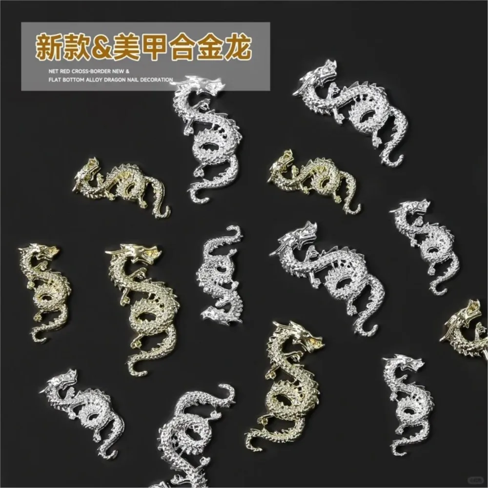 10pcs 3d Legierung Drachen Nail Art Charms y2k chinesische Neujahr Drachen Nagel Dekoration Luxus Punk-Stil Drachen DIY Maniküre Teile # #