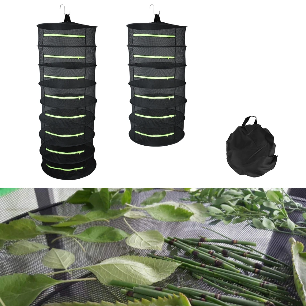 Rede de secagem de ervas dobrável rack seco para flores botões plantas secador saco de malha camadas rede de secagem para ervas 6/8 camadas cesta de suspensão