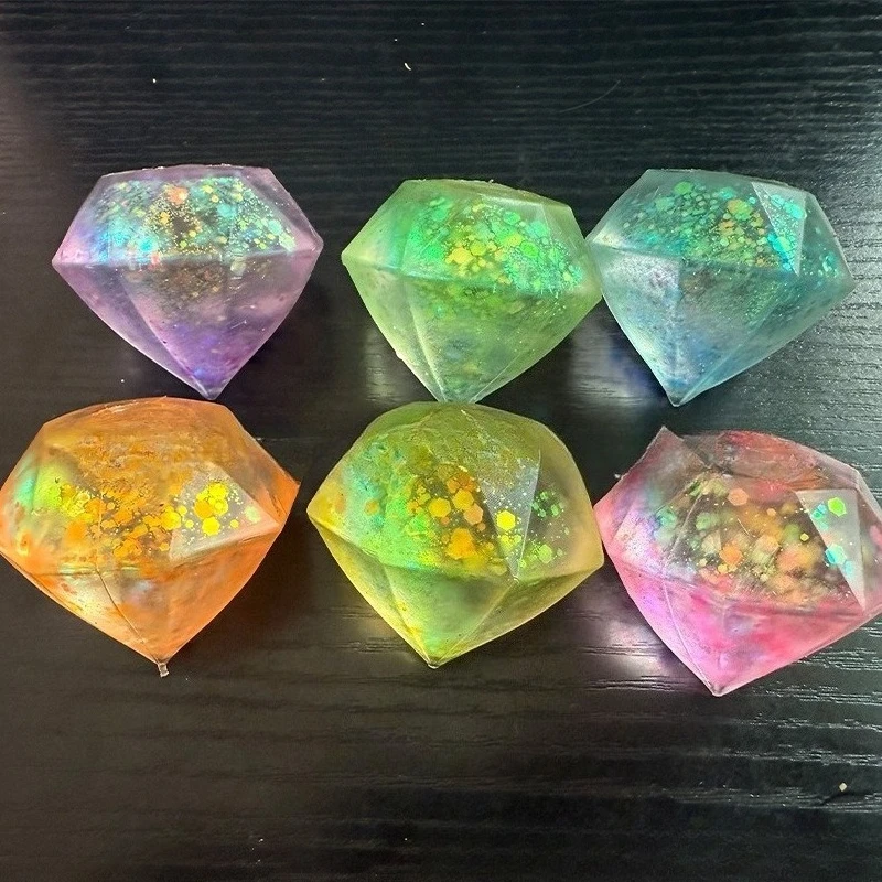 Brilhante diamante needoh cubos de gelo estresse ventilação bola lento rebote squeeze brinquedos alívio do estresse crianças adultos antiestresse brinquedo mole