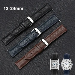 Soft Genuine Leather Strap 12 13 14 15 16 17 18 19 20 21 22 23 24mm Cowhide Quick Release Universal Business Watch Band Bracelet