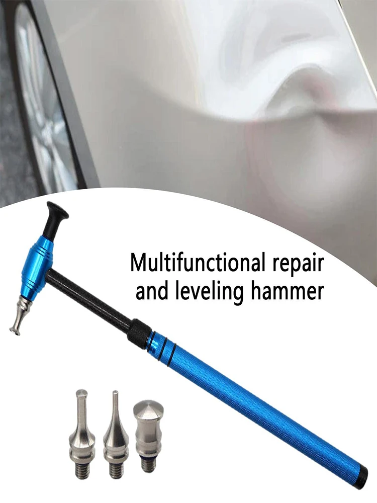 Car Dent Repair Hammer No Trace Shaping Body Sheet Metal Dent Repair Striking Hammer Leveling Tool Adjustable Length Hammer