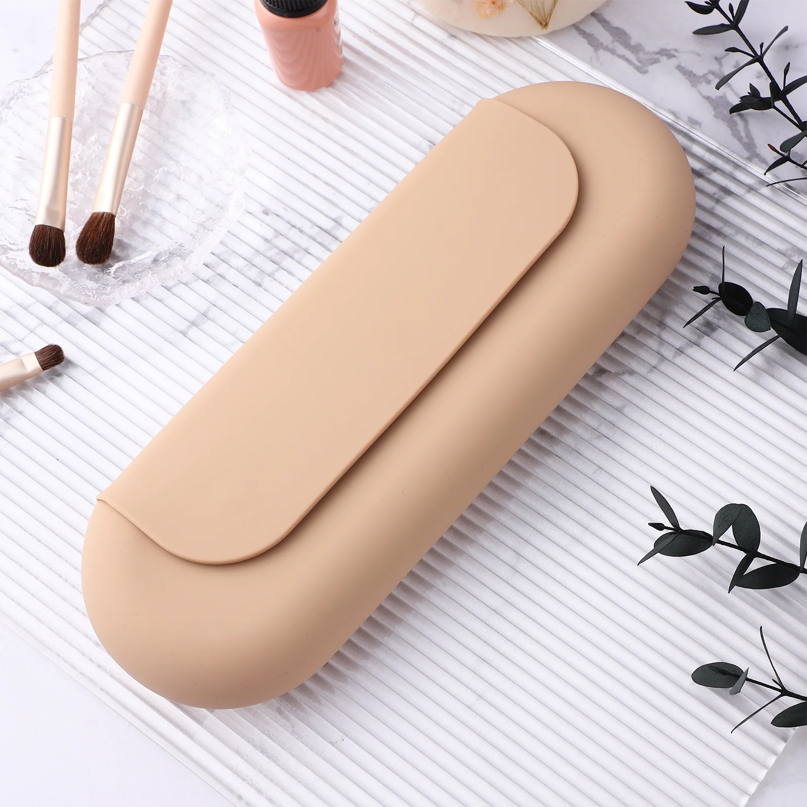 حقيبة فرش مكياج من السيليكون، حقيبة سفر منظمة، سعة كبيرة، حقيبة فرشاة مكياج ذات ملمس ناعم، حقيبة سيليكون #6