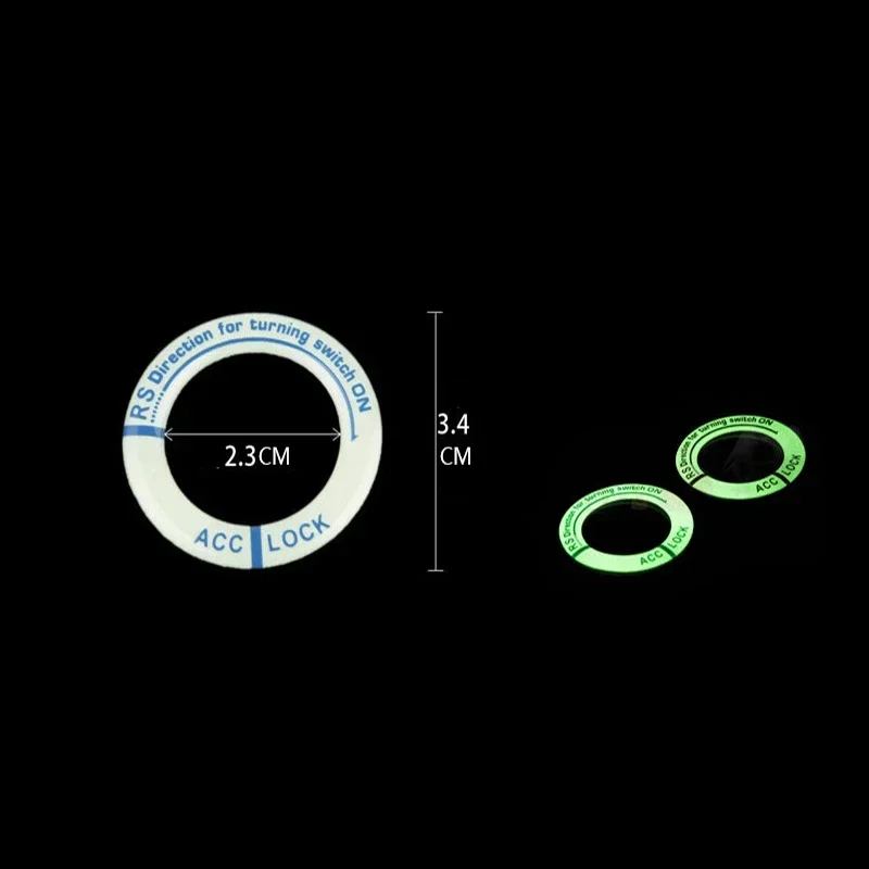 Noite luminosa carro chaveiro de ignição adesivos universal botão partida da motocicleta decalques 3d proteger decoração círculo fluorescente