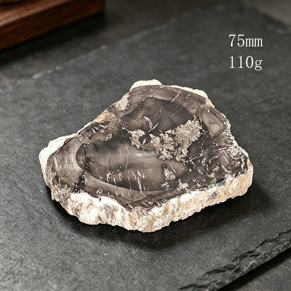 Natürliches Versteinertes Holzstück, Unregelmäßige Raue Mineralsteinplatte für Schreibtischausstellung, Heimdekoration, Sammlerstück – Detail 5