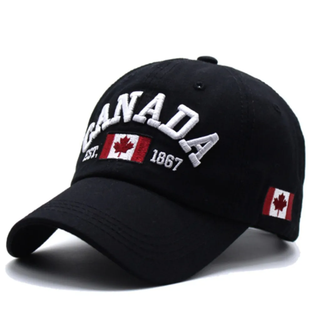 Boné de beisebol ajustável I Love Canada com bandeira impressa de algodão papai chapéu bordado bonés de hip hop