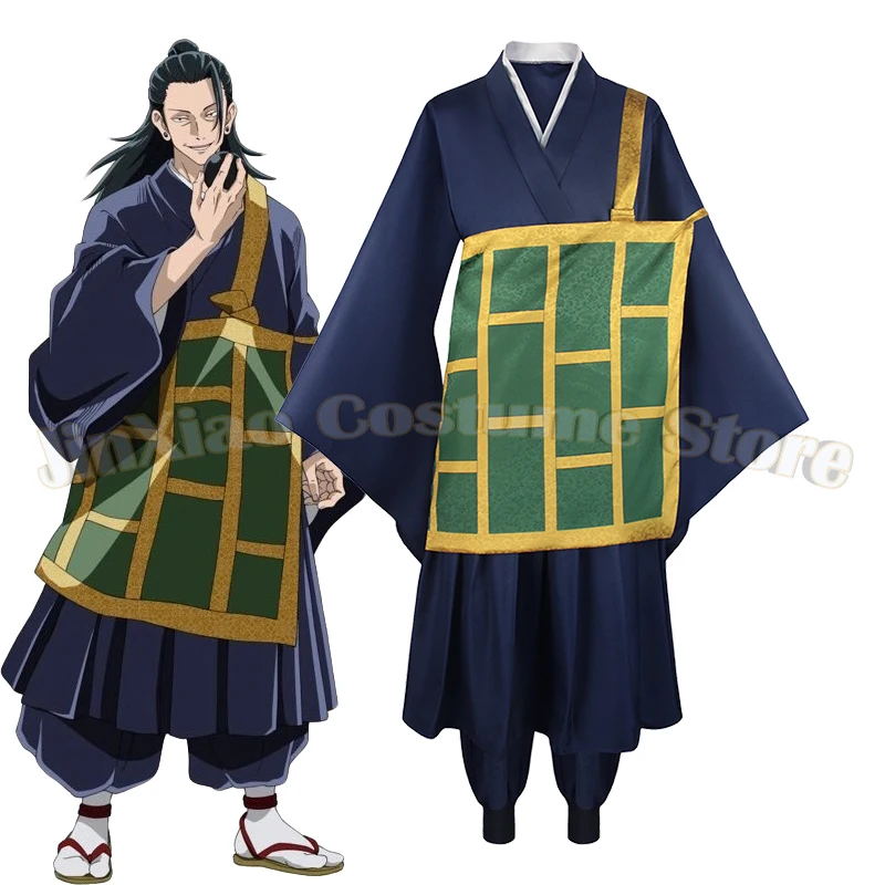 

Костюм для косплея Аниме Гето Сугуру: черно-темно-синее кимоно, мужская японская униформа Касая для Хэллоуина и Комик-Кона