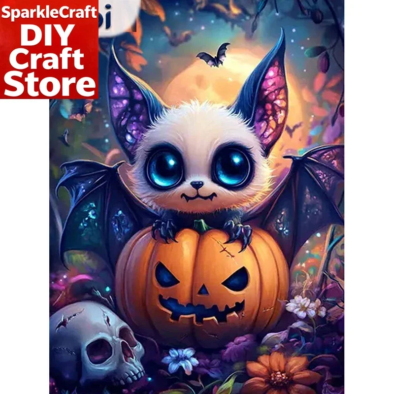 1PC frameless  Diamond Painting Bat Animal DIY New Arrival Diamond Mosaic Pumpkin Picture Of Acrylic Halloween Gift